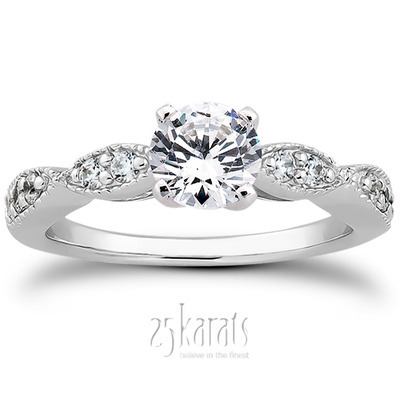 Fancy Shank Petite Diamond Engagement Ring  (0.20 t.c.w.) - view 15 of 28