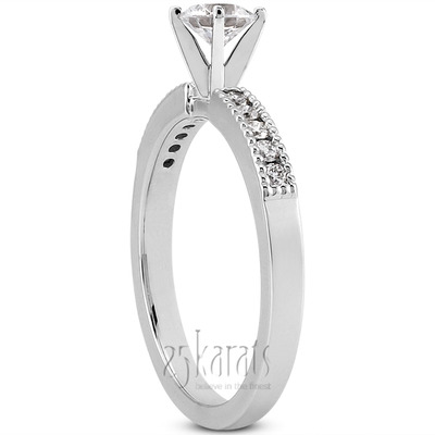 Mill Grained Channel Set Diamond Bridal Ring (0.15 t.c.w.) - view 28