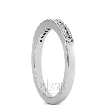 Channel Set Mill Grained Wedding Band (0.20 t.c.w.) - view 2