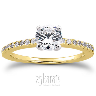 Petite Pave Set Diamond Bridal Ring (0.20 t.c.w.) - view 28