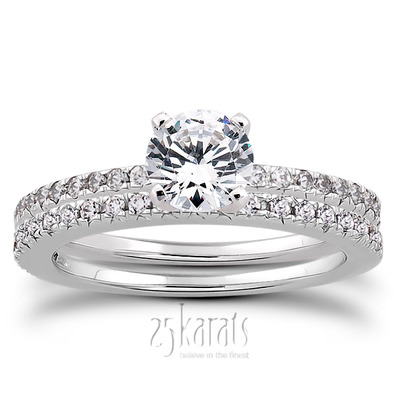 Petite Pave Set Diamond Bridal Ring (0.20 t.c.w.) - view 25