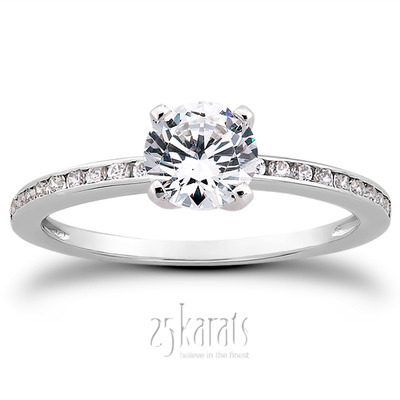 Channel Set Petite Diamond Engagement Ring (0.18 t.c.w.) - view 15 of 28