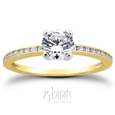 Channel Set Petite Diamond Engagement Ring (0.18 t.c.w.) - view 28