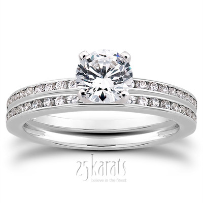 Channel Set Petite Diamond Engagement Ring (0.18 t.c.w.) - view 25