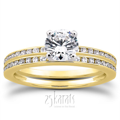 Channel Set Petite Diamond Engagement Ring (0.18 t.c.w.) - view 24