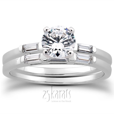 Three Stone Baguette Diamond Engagement Ring (0.12 t.c.w.) - view 25