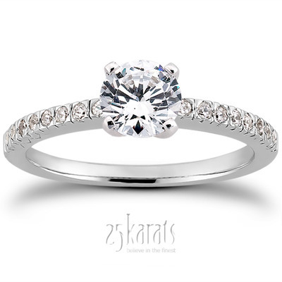 Diamond Accented Petite Engagement Ring (0.16 t.c.w.) - view 15 of 28