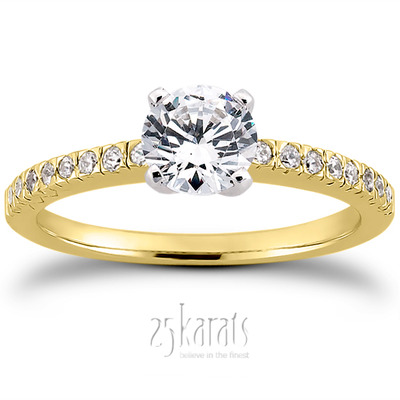 Diamond Accented Petite Engagement Ring (0.16 t.c.w.) - view 28