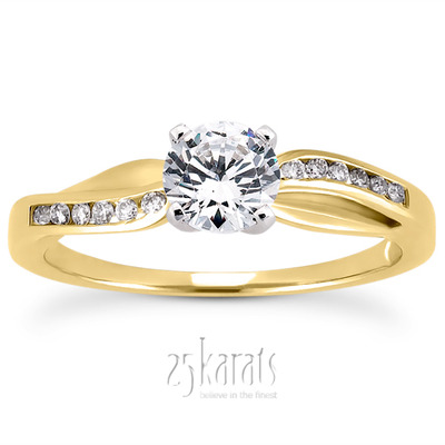 Channel Setting Round Diamond Engagement Ring (0.10 ct. t.w.) - view 29