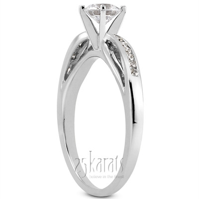 Channel Setting Round Diamond Engagement Ring (0.10 ct. t.w.) - view 28