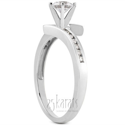 Diamond Accented Channel Set Bridal Ring (0.10ct. t.w.) - view 30