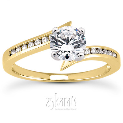 Diamond Accented Channel Set Bridal Ring (0.10ct. t.w.) - view 29