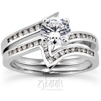 Diamond Accented Channel Set Bridal Ring (0.10ct. t.w.) - view 27