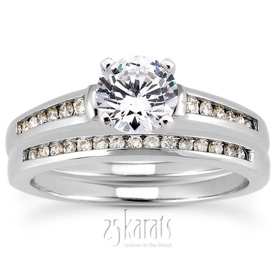 Beautifully Crafted Channel Set Diamond Bridal Ring (0.11 ct.tw) - view 3