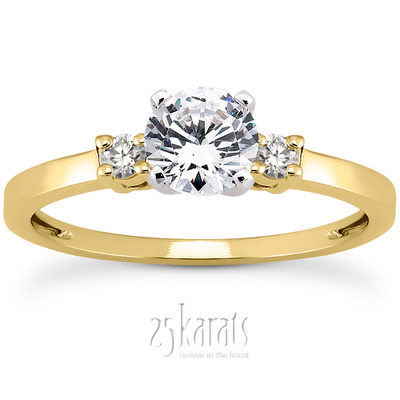 Basket Setting Three Stone Round Diamond Bridal Ring (0.10 t.c.w.) - view 28