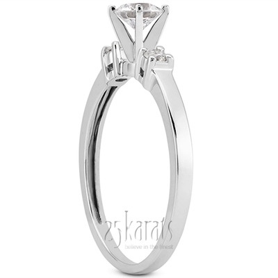 Basket Setting Three Stone Round Diamond Bridal Ring (0.10 t.c.w.) - view 27