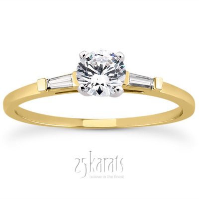 Tapered Baguette Diamond Engagement Ring (0.12 t.c.w.) - view 28