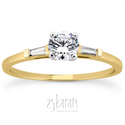 Tapered Baguette Diamond Engagement Ring (0.12 t.c.w.) - view 28 of 28