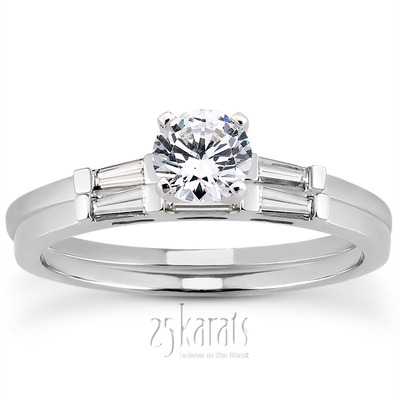 Tapered Baguette Diamond Engagement Ring (0.12 t.c.w.) - view 25