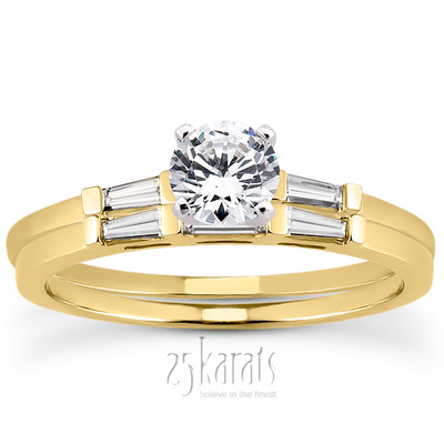 Tapered Baguette Diamond Engagement Ring (0.12 t.c.w.) - view 24