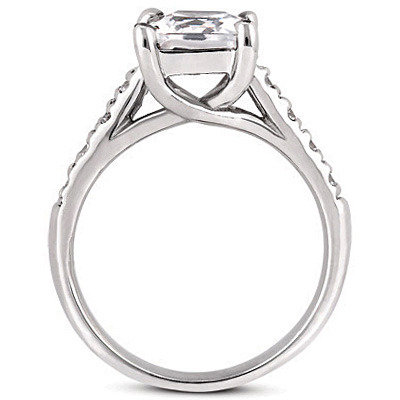 Trellis Princess Cut Center Diamond Engagement Ring (0.12 t.c.w.) - view 2