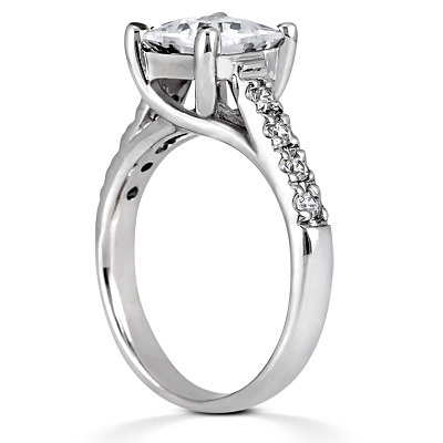 Trellis Princess Cut Center Diamond Engagement Ring (0.12 t.c.w.) - view 3