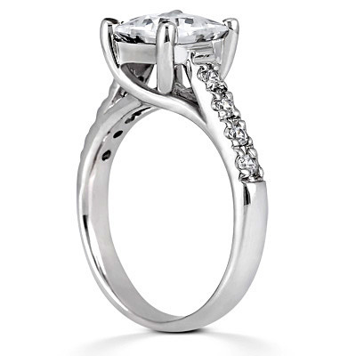 Trellis Princess Cut Center Diamond Engagement Ring (0.12 t.c.w.) - view 3 of 4