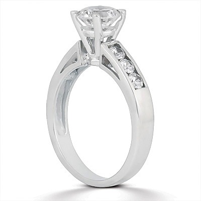 Channel Set Basket Center Diamond Bridal Ring - view 2