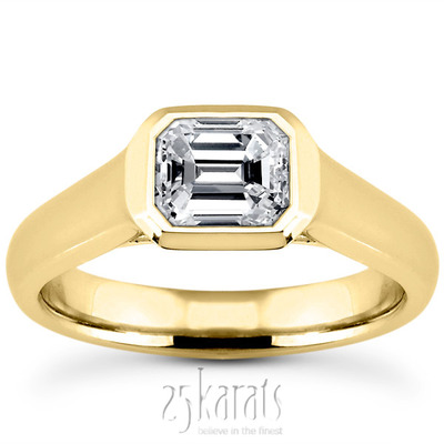 Emerald Cut Solitaire Diamond Engagement Ring - view 2