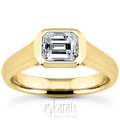 Emerald Cut Solitaire Diamond Engagement Ring - view 2 of 4