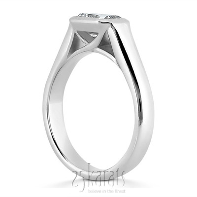 Emerald Cut Solitaire Diamond Engagement Ring - view 3