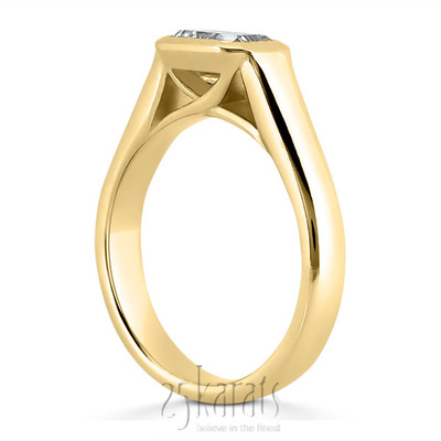 Emerald Cut Solitaire Diamond Engagement Ring - view 4