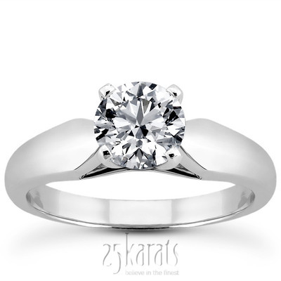 Elegant Solitaire Diamond Engagement Ring - view 1 of 2