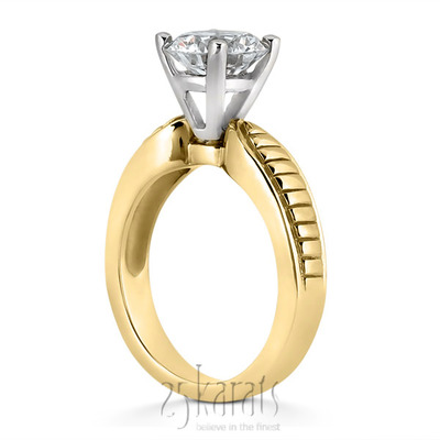 Engraved Solitaire Diamond Engagement Ring - view 5