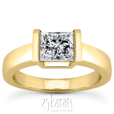 Princess Cut Solitaire Engagement Ring  - view 2