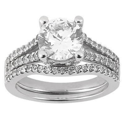 Diamond Bridal Ring  (with  0.27 ct. wt.) - view 2