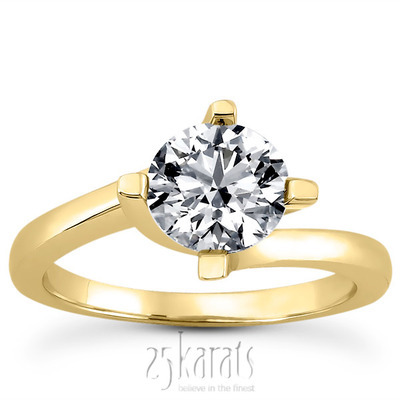 By Pass Prong Set Solitaire Diamond Engagement Ring - view 2 of 8