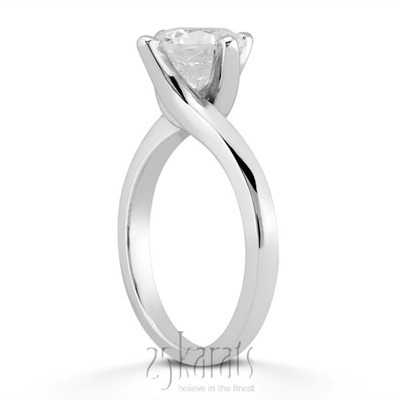 By Pass Prong Set Solitaire Diamond Engagement Ring - view 3 of 8