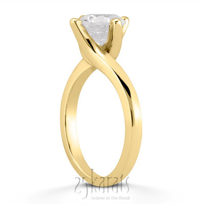 By Pass Prong Set Solitaire Diamond Engagement Ring - view 4 of 8