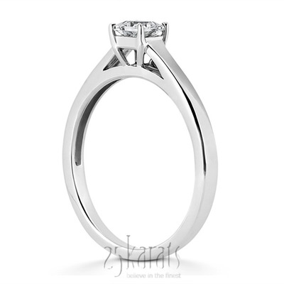 Princess Cut Basket Center Solitaire Engagement Ring (0.24-0.45 ct.) - view 3