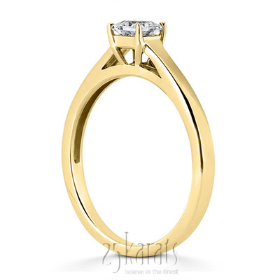 Princess Cut Basket Center Solitaire Engagement Ring (0.24-0.45 ct.) - view 4