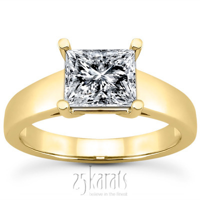 Princess Cut Solitaire Basket Center Engagement Ring  - view 2