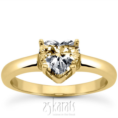 Heart Shape Solitaire Diamond Bridal Ring  - view 2