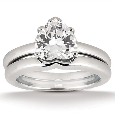 Heart Shape Solitaire Diamond Bridal Ring  - view 5