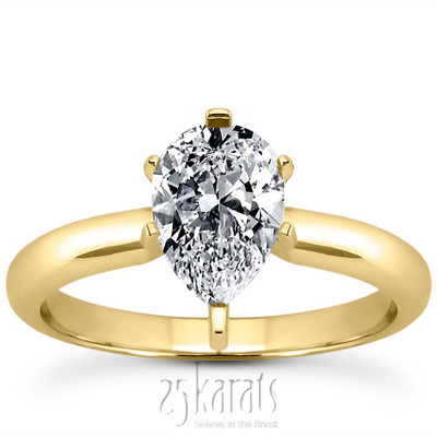 Pear Shape Solitaire Diamond Bridal Ring  - view 2