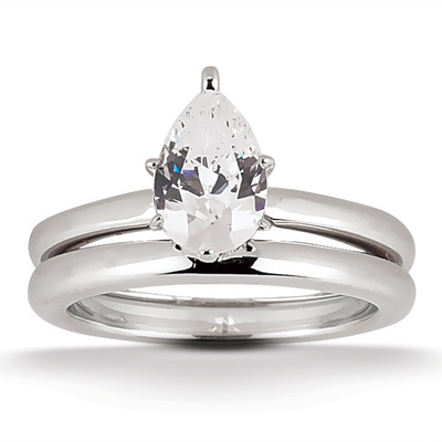 Pear Shape Solitaire  Diamond Bridal Ring  - view 5