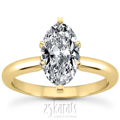 Marquise Solitaire Diamond Bridal Ring - view 2