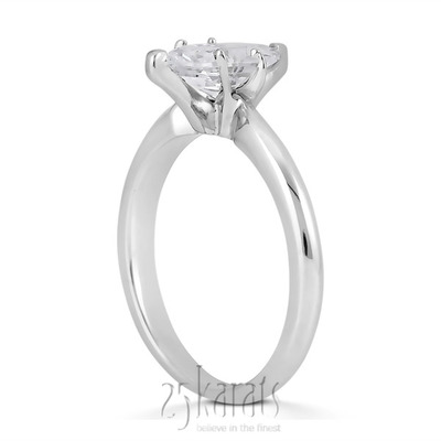 Marquise Solitaire Diamond Bridal Ring - view 3