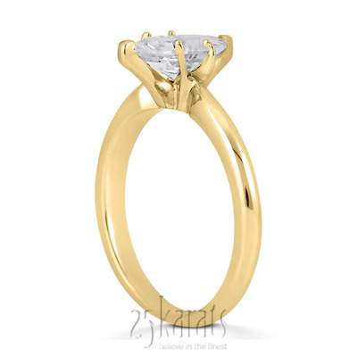 Marquise Solitaire Diamond Bridal Ring - view 4