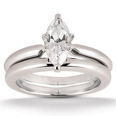 Marquise Solitaire Diamond Bridal Ring  - view 5